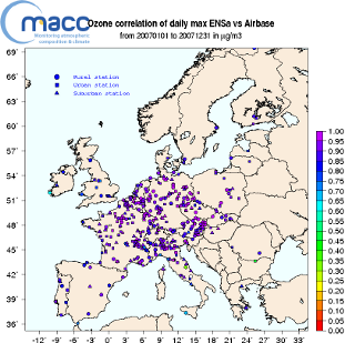 Number of days in 2007 when the PM10 daily average concentration exceeded the 50g/m3 regulatory threshold