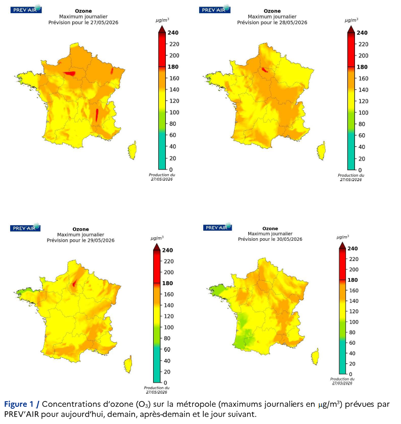 Prevision ozone 27 mai 2026