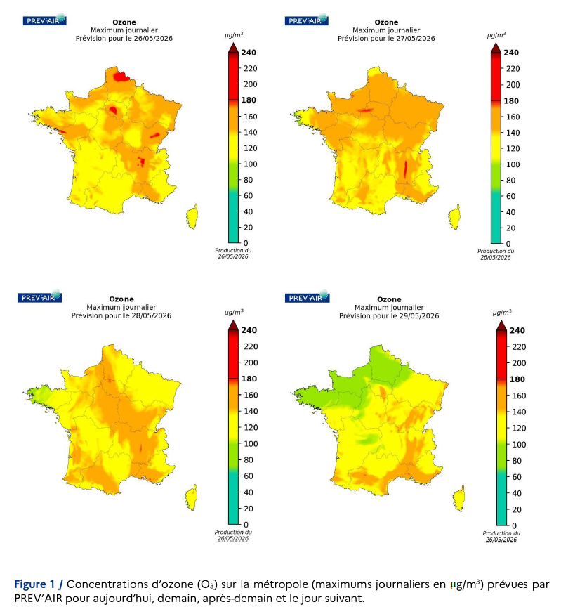 Prevision ozone 26 mai 2026