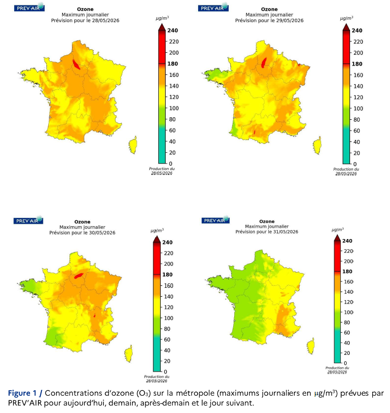 Prevision ozone 28 mai 2026